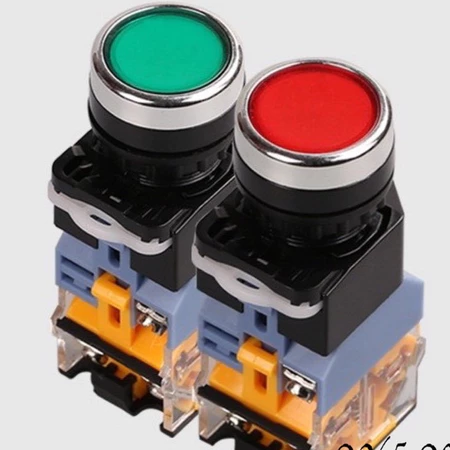 Nút nhấn nhả có đèn (xanh, đỏ, vàng) phi 22 24v